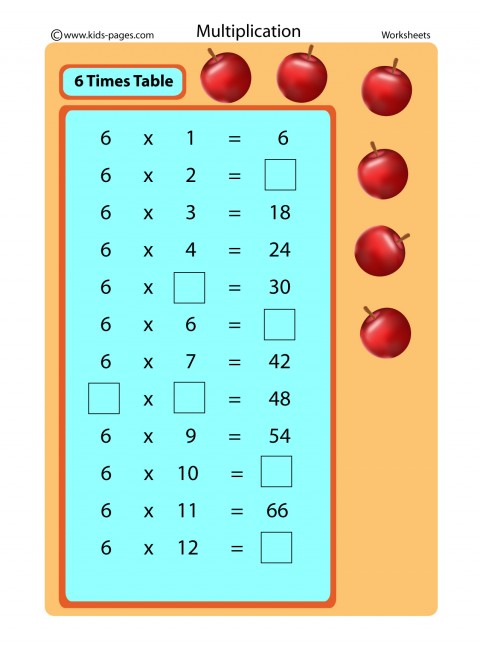 times table worksheet year 6